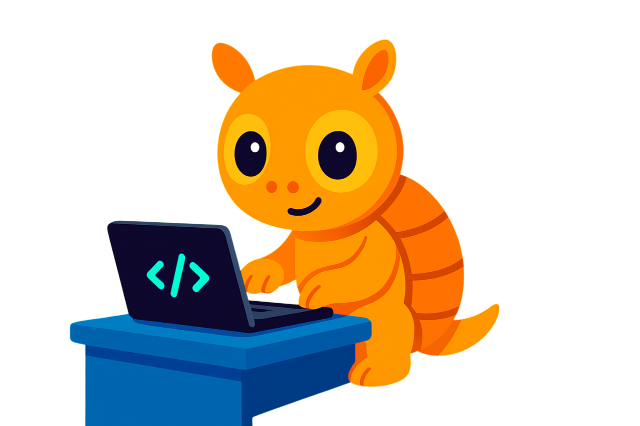 Tuco programando no computador